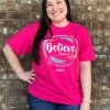 TEN Dollar Boutique Short Sleeves S-3X Believe- Dark Pink