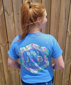 TEN Dollar Boutique Best Job Ever Medical - Carolina Blue Short Sleeves S-3X