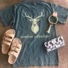 TEN Dollar Boutique Short Sleeves S-3X One Color Deer - Forest Green- SIZE SMALL