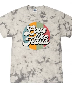 TEN Dollar Boutique Short Sleeves S-3X Love Like Jesus- Gray Crystal Wash