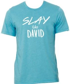 TEN Dollar Boutique Short Sleeves S-3X Slay Like David- Heather Aqua