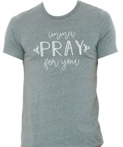 TEN Dollar Boutique Imma Pray For You- Heather Gray Short Sleeves S-3X
