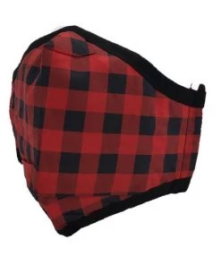 TEN Dollar Boutique Red Buffalo Plaid Face Mask- Adult Accessories