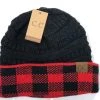 TEN Dollar Boutique Black/Red Plaid Classic Beanie Accessories 1 TEN Dollar Boutique Black/Red Plaid Classic Beanie Accessories