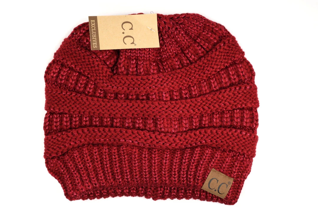 TEN Dollar Boutique Accessories Burgundy Metallic Classic Beanie 3 TEN Dollar Boutique Accessories Burgundy Metallic Classic Beanie