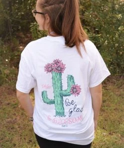 TEN Dollar Boutique Be Glad Cactus- White Short Sleeves S-3X