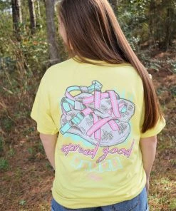 TEN Dollar Boutique Short Sleeves S-3X Spread Good Vibes- Cornsilk