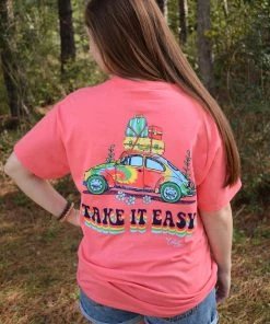 TEN Dollar Boutique Take It Easy Beetle - Coral Short Sleeves S-3X