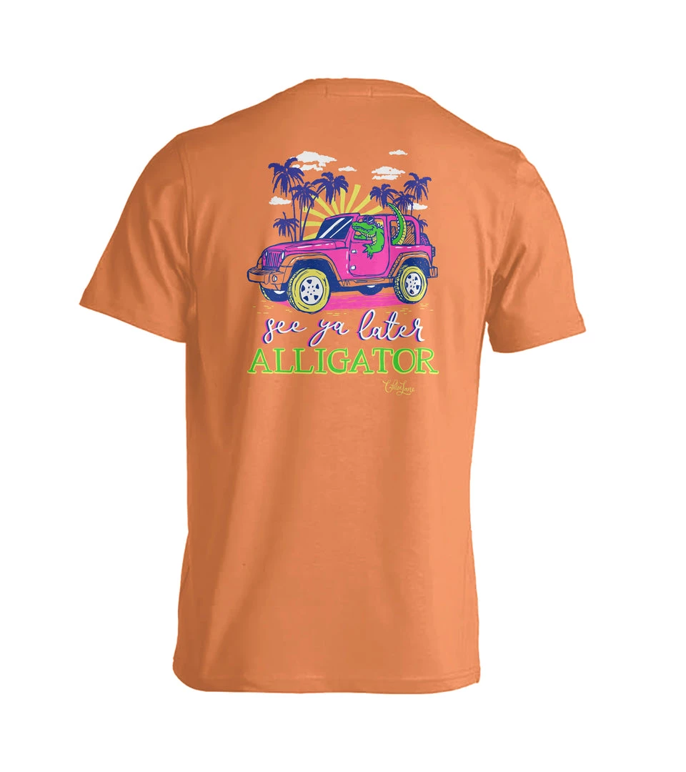 TEN Dollar Boutique Later Alligator- Tangerine Short Sleeves S-3X 3 TEN Dollar Boutique Later Alligator- Tangerine Short Sleeves S-3X