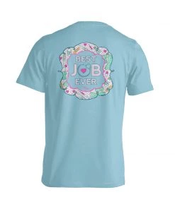 TEN Dollar Boutique Best Job Ever Medical - Carolina Blue Short Sleeves S-3X