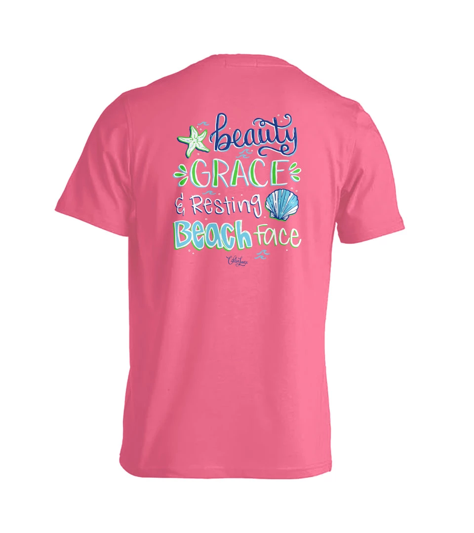 TEN Dollar Boutique Beauty Grace & Resting Beach Face - Neon Pink Short Sleeves S-3X 4 TEN Dollar Boutique Beauty Grace & Resting Beach Face - Neon Pink Short Sleeves S-3X