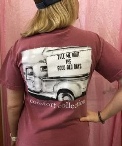 TEN Dollar Boutique Short Sleeves S-3X Good Old Days- Brick Red -SIZE SMALL