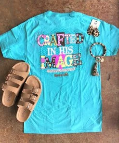 TEN Dollar Boutique Crafted In His Image- Scuba Blue Short Sleeves S-3X