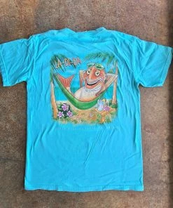 TEN Dollar Boutique La Di Da Hammock Fish- Lagoon Blue Short Sleeves S-3X