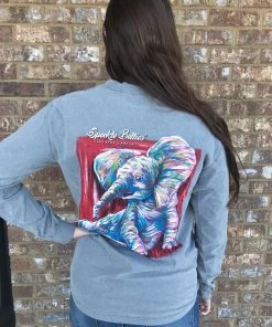 TEN Dollar Boutique Game Day Elephant Long Sleeve- Granite Long Sleeves S-3X