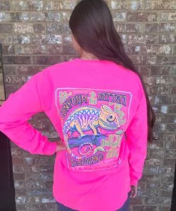 TEN Dollar Boutique Long Sleeves S-3X Chameleon Long Sleeve- Neon Pink SIZE SMALL