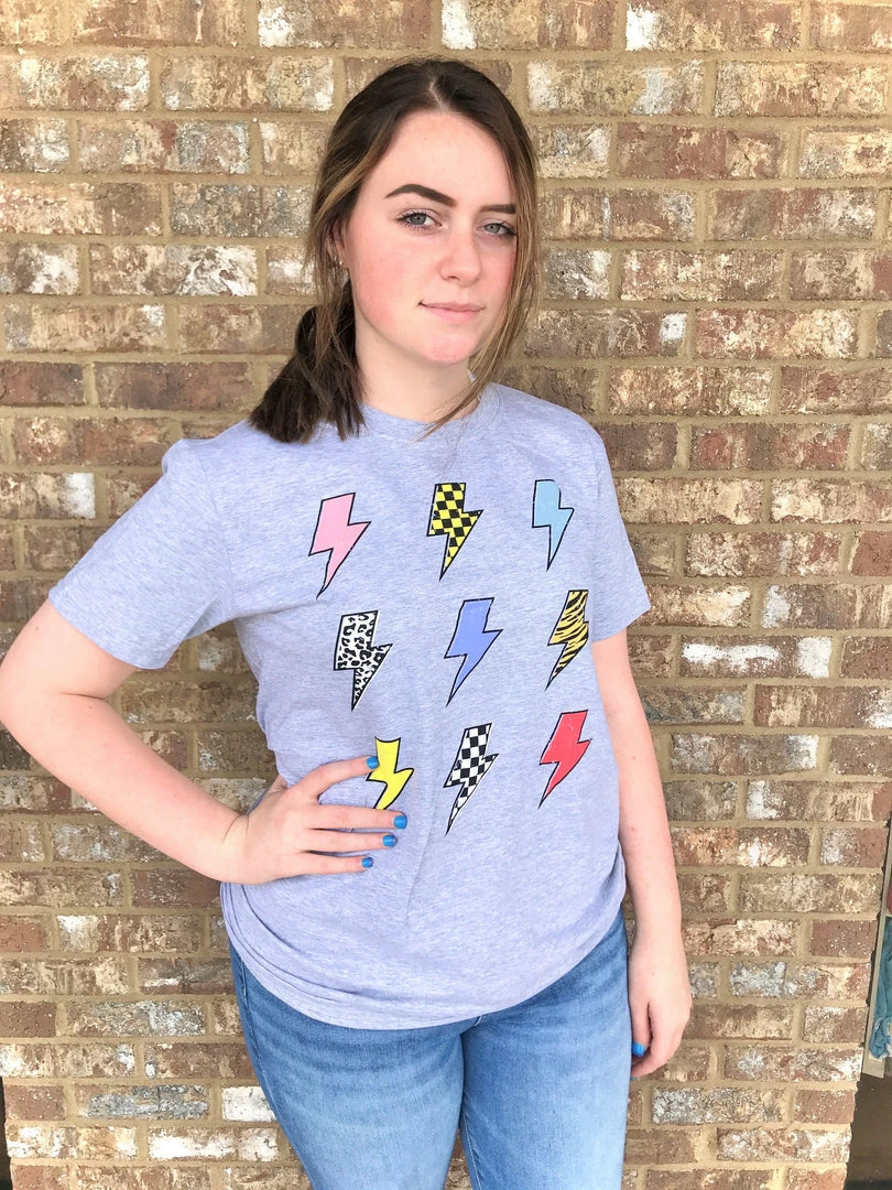 TEN Dollar Boutique Multi Lightning- Athletic Grey 3 TEN Dollar Boutique Multi Lightning- Athletic Grey