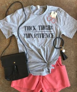 TEN Dollar Boutique Short Sleeves S-3X Thick Thighs - Heather Gray