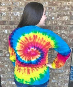 TEN Dollar Boutique Tie Dye Long Sleeve- Reactive Rainbow