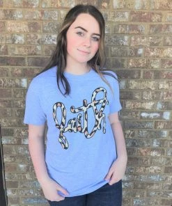 TEN Dollar Boutique Leo Faith- Heather Grey Short Sleeves S-3X