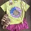 TEN Dollar Boutique Short Sleeves S-3X American Cheetah Sunflower- Cornsilk