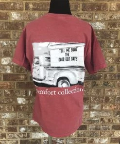 TEN Dollar Boutique Short Sleeves S-3X Good Old Days- Brick Red -SIZE SMALL