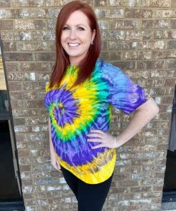 TEN Dollar Boutique Tie Dye Short Sleeve - Mardi Gras