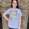TEN Dollar Boutique Good Vibes- Sport Grey Short Sleeves S-3X