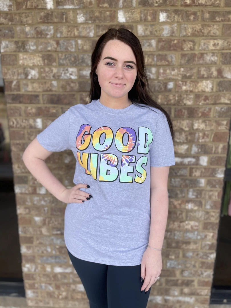 TEN Dollar Boutique Good Vibes- Sport Grey Short Sleeves S-3X 3 TEN Dollar Boutique Good Vibes- Sport Grey Short Sleeves S-3X