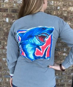 TEN Dollar Boutique Landshark Long Sleeve- Granite - PLUS T-shirts 2XL-3XL
