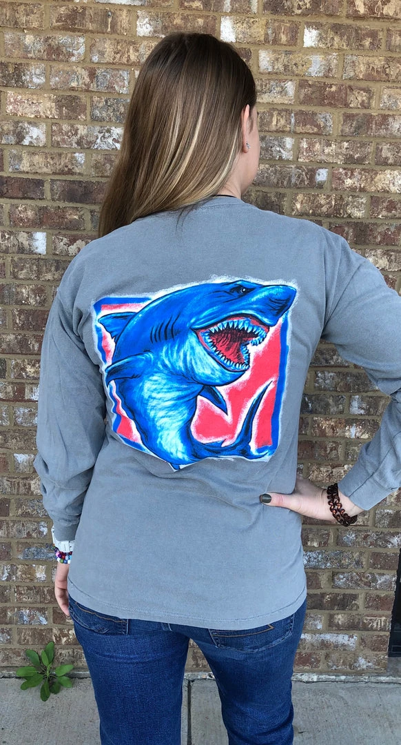 TEN Dollar Boutique Landshark Long Sleeve- Granite - PLUS T-shirts 2XL-3XL 3 TEN Dollar Boutique Landshark Long Sleeve- Granite - PLUS T-shirts 2XL-3XL