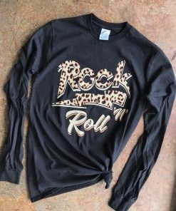 TEN Dollar Boutique Long Sleeves S-3X Cheetah Lightning Rock N Roll- Long Sleeve Black Smalls Only