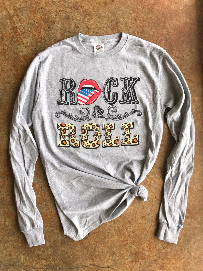 TEN Dollar Boutique Rock & Roll- Long Sleeve- Athletic Gray Long Sleeves S-3X 4 TEN Dollar Boutique Rock & Roll- Long Sleeve- Athletic Gray Long Sleeves S-3X
