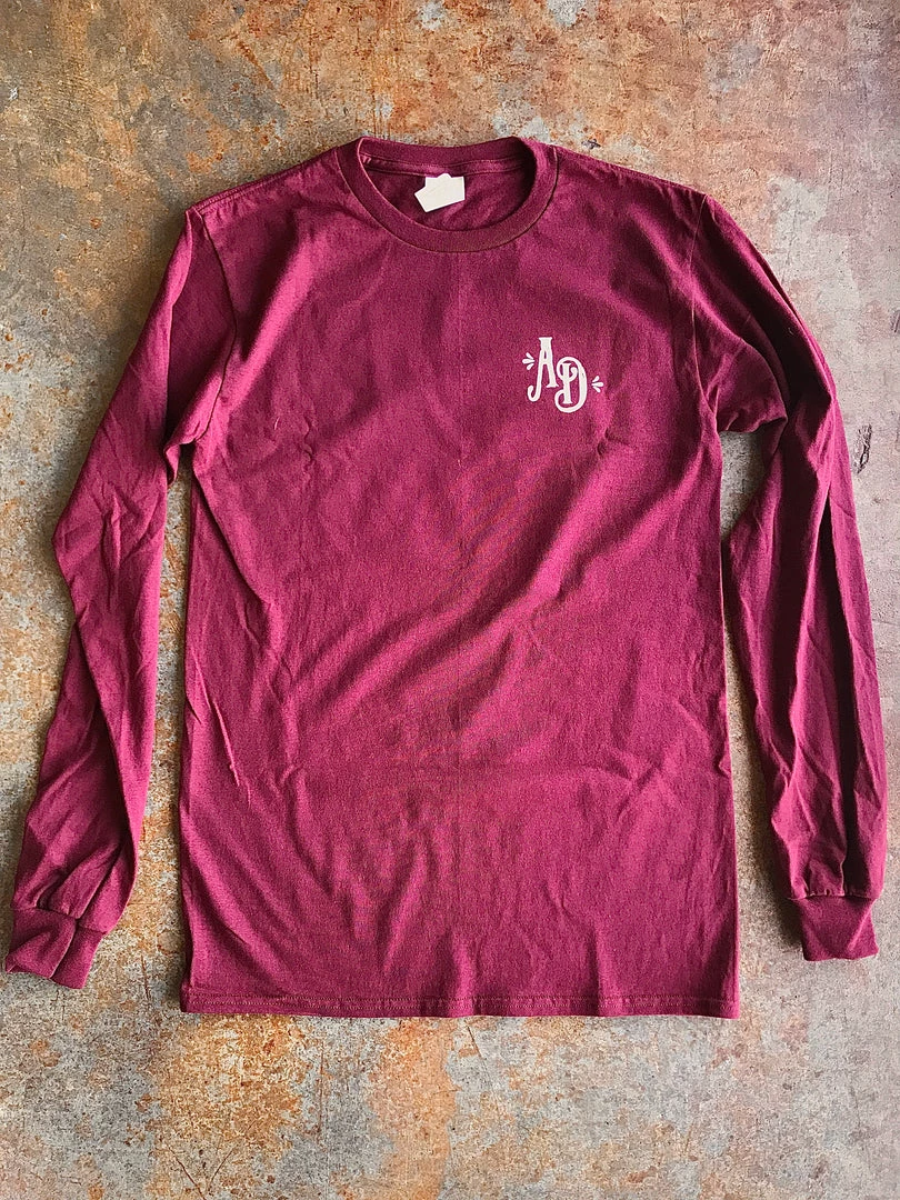 TEN Dollar Boutique Old Dirt Road- Long Sleeve Maroon Long Sleeves S-3X 6 TEN Dollar Boutique Old Dirt Road- Long Sleeve Maroon Long Sleeves S-3X