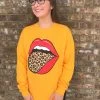 TEN Dollar Boutique Cheetah Tongue- Long Sleeve Gold