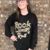 TEN Dollar Boutique Long Sleeves S-3X Cheetah Lightning Rock N Roll- Long Sleeve Black Smalls Only