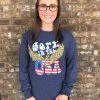 TEN Dollar Boutique Born In The USA- Long Sleeve Heather Denim 1 TEN Dollar Boutique Born In The USA- Long Sleeve Heather Denim