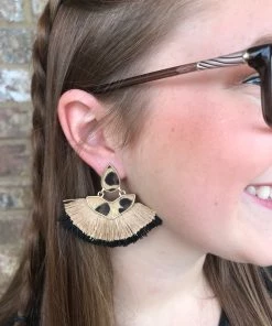 TEN Dollar Boutique 10) Cheetah Fanned Double Fringe Earring