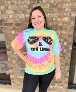 TEN Dollar Boutique Short Sleeves S-3X Tan Lines- Eternity Tie Dye