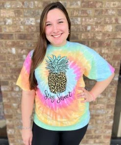 TEN Dollar Boutique Cheetah Pineapple- Eternity Tie Dye Short Sleeves S-3X