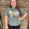 TEN Dollar Boutique Pumpkin Spice Best Life- Heather Military Short Sleeves S-3X