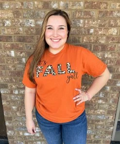 TEN Dollar Boutique Short Sleeves S-3X It's Fall Y'all- Burnt Orange