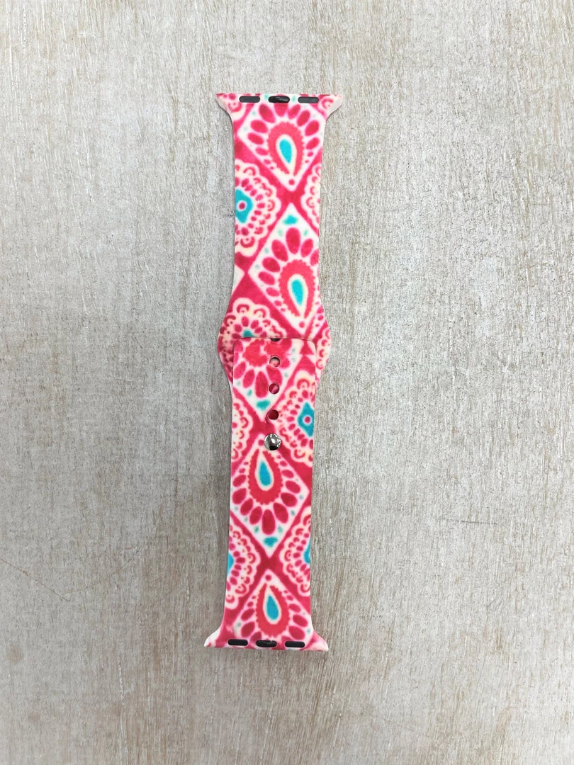 TEN Dollar Boutique Red Flourish Watch Band- 42/44 Accessories 3 TEN Dollar Boutique Red Flourish Watch Band- 42/44 Accessories