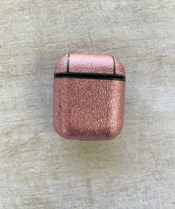 TEN Dollar Boutique Accessories Metallic Pink Leather AirPod Case