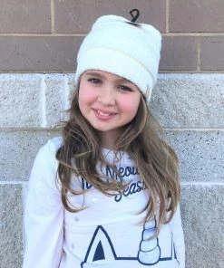 TEN Dollar Boutique Kid's C.C Classic Beanie-Ivory C.C Beanies