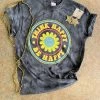 TEN Dollar Boutique Short Sleeves S-3X Think Happy Smiley- Black Crystal Wash