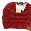 TEN Dollar Boutique Accessories Burgundy Confetti Messy Bun Beanie