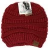 TEN Dollar Boutique Burgundy Metallic Messy Bun Beanie