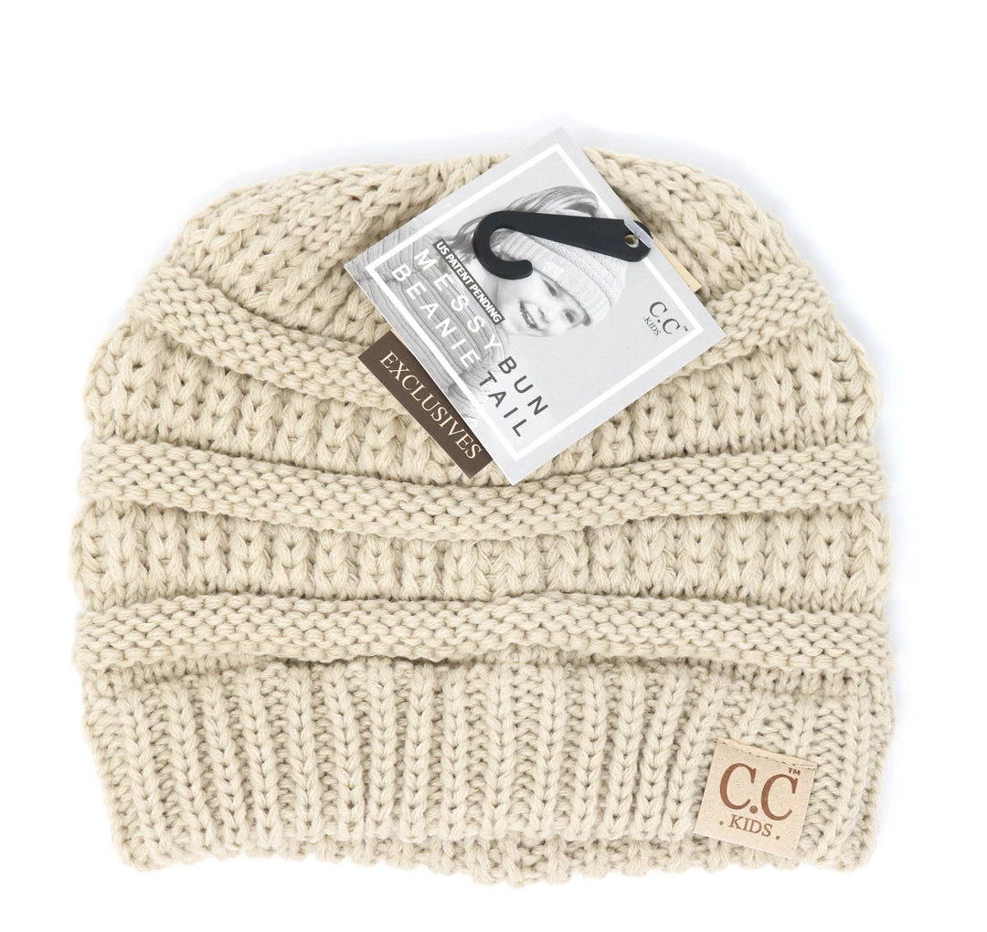 TEN Dollar Boutique Kid's C.C Messy Bun- Beige 3 TEN Dollar Boutique Kid's C.C Messy Bun- Beige