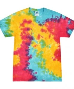 TEN Dollar Boutique Short Sleeves S-3X Tie Dye Short Sleeve - Multi Rainbow